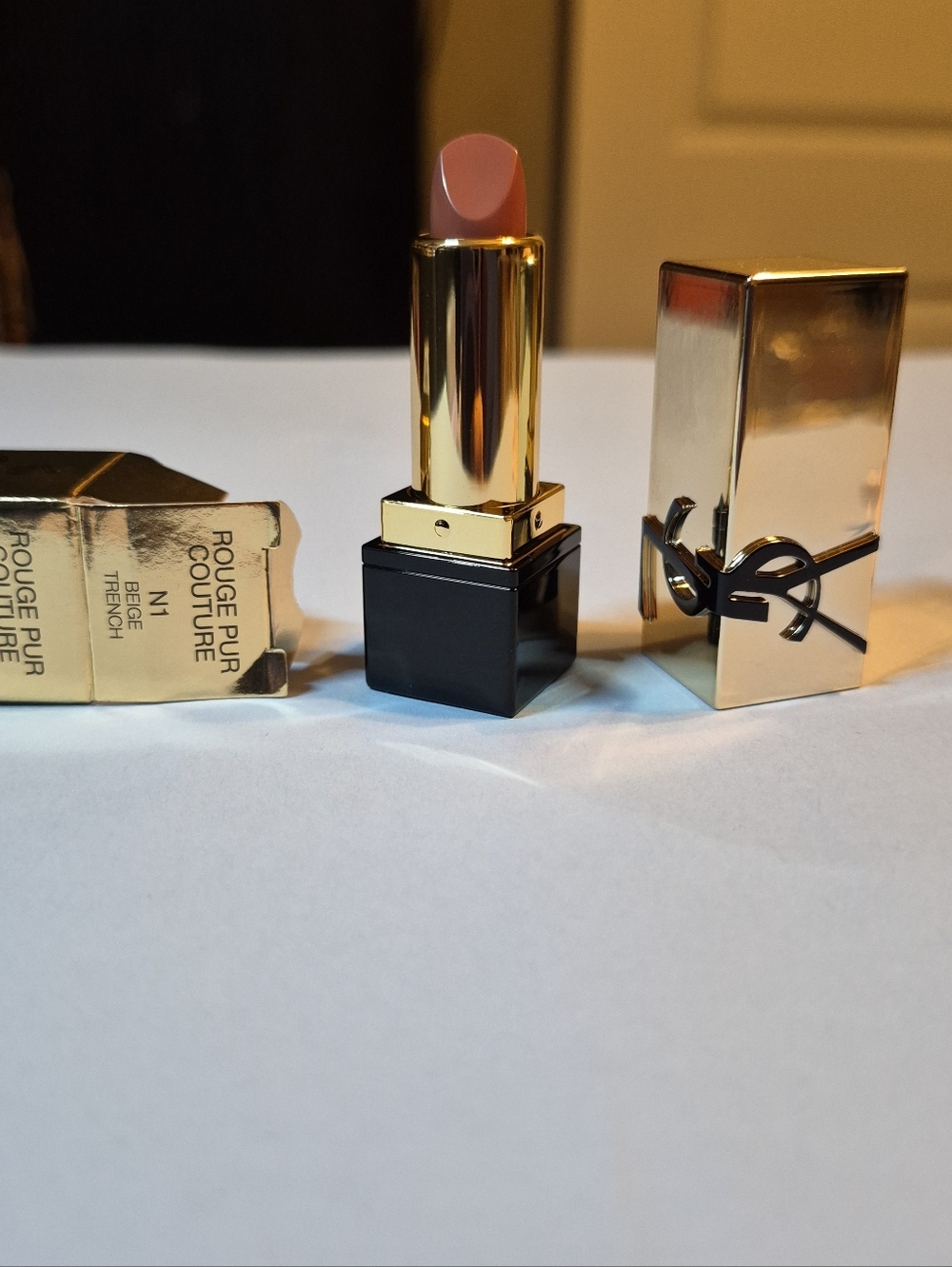 Yves Saint Laurent Rouge Pur Couture Satin Lipstick: Beige Trench (N1) .04oz NIB - Picture 5 of 6
